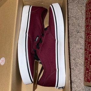 Canvas Oxblood/ Black Vans ,good condition worn once